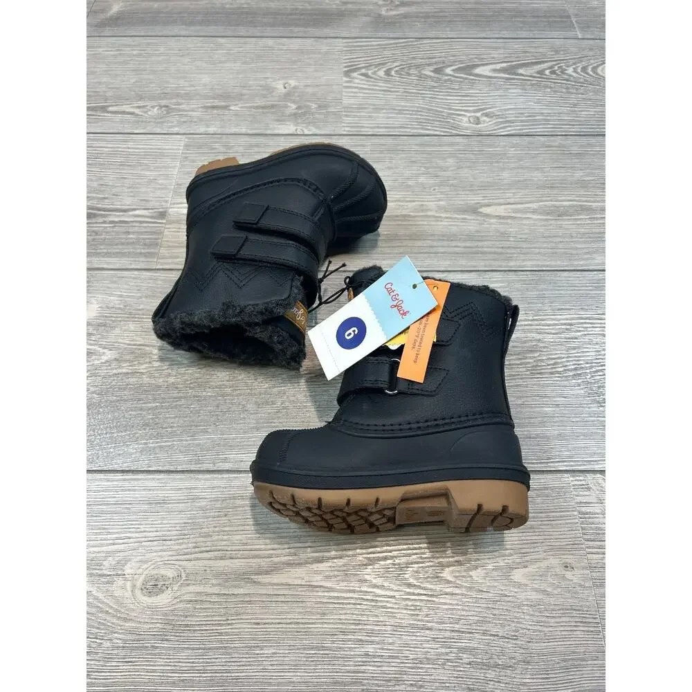 Cat & Jack Toddler Denver Waterproof Snow Boots Black 6 NWT